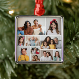 Erstellen Sie Ihre eigene 10-FotoCollage Ornament Aus Metall