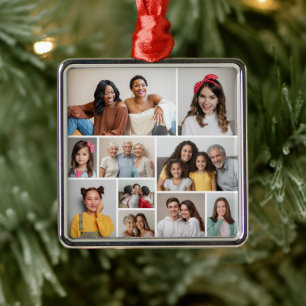 Erstellen Sie Ihre eigene 10-FotoCollage Ornament Aus Metall