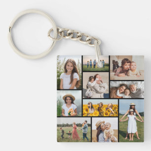 Erstellen Sie Ihre eigene 10-FotoCollage Schlüsselanhänger