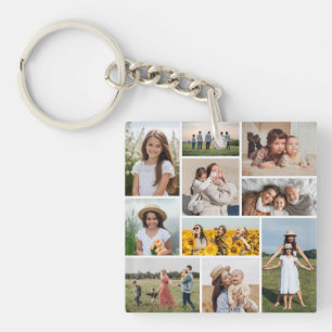Erstellen Sie Ihre eigene 10-FotoCollage Schlüsselanhänger