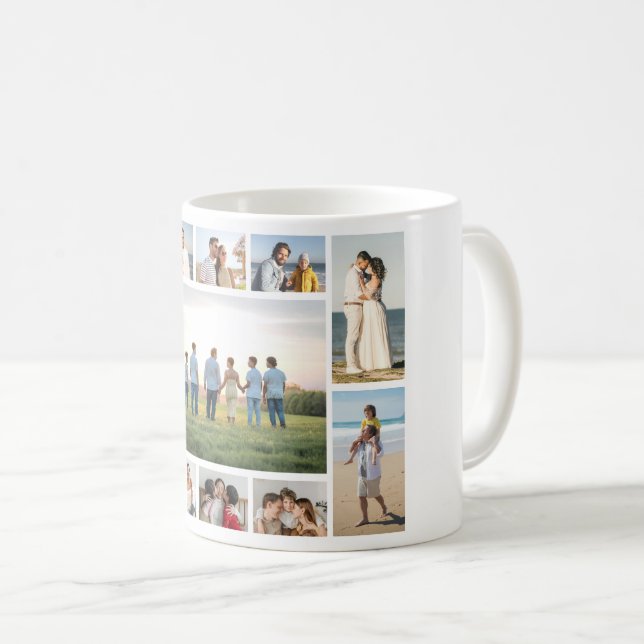Erstellen Sie Ihre eigene 11 FotoCollage Kaffeetasse (VorderseiteRechts)