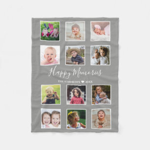 Erstellen Sie Ihre eigene 12-Familie Foto Collage  Fleecedecke
