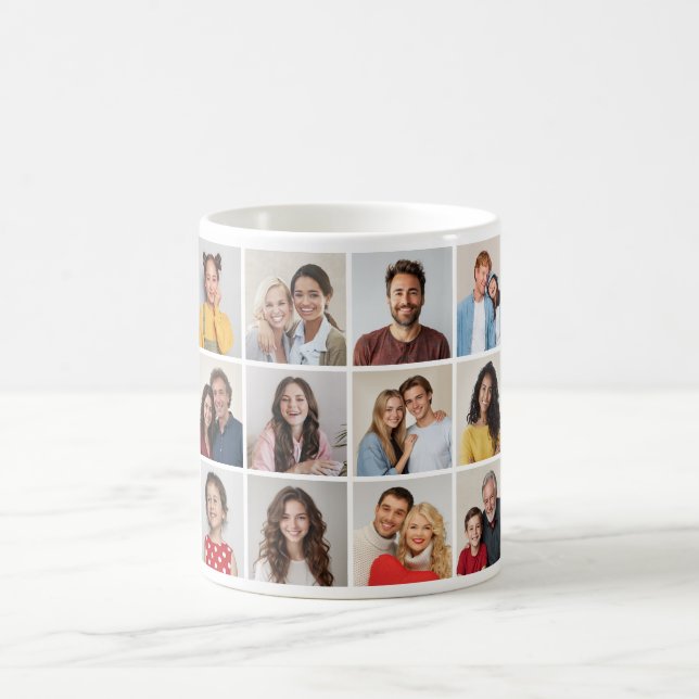 Erstellen Sie Ihre eigene 12 FotoCollage Kaffeetasse (Mittel)