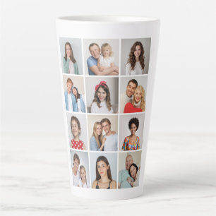 Erstellen Sie Ihre eigene 12 FotoCollage Milchtasse