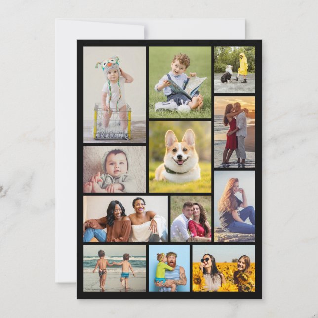 Erstellen Sie Ihre eigene 12 FotoCollage Mitteilungskarte (Vorderseite)