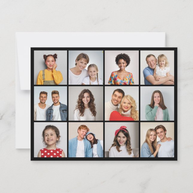 Erstellen Sie Ihre eigene 12 FotoCollage Mitteilungskarte (Vorderseite)