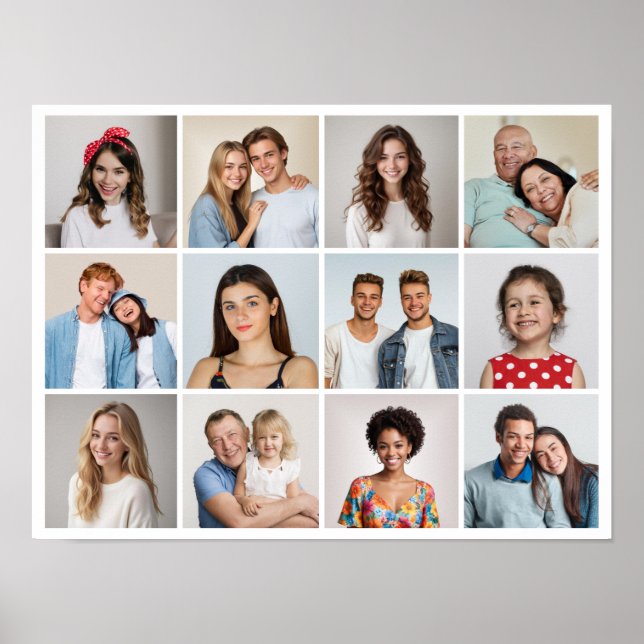 Erstellen Sie Ihre eigene 12 FotoCollage Poster (Vorne)