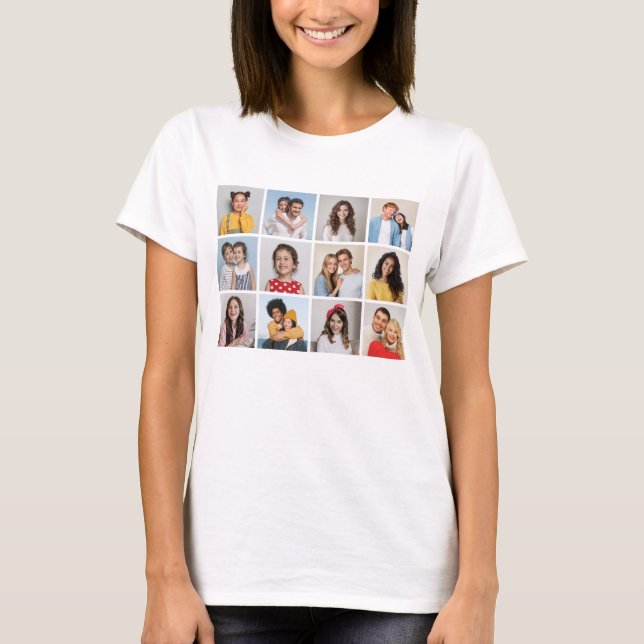 Erstellen Sie Ihre eigene 12 FotoCollage T-Shirt (Vorderseite)