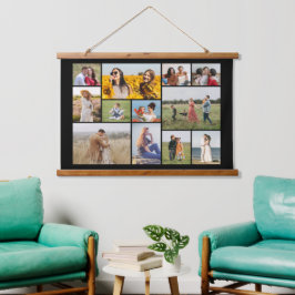 Erstellen Sie Ihre eigene 12 FotoCollage Wandteppich Mit Holzrahmen