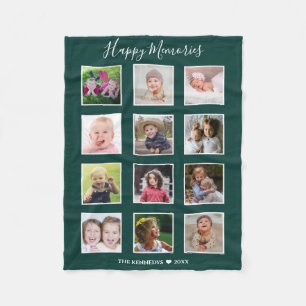 Erstellen Sie Ihre eigene 12er-Familienfotocollage Fleecedecke