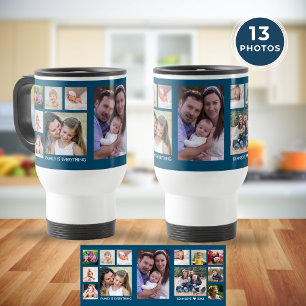Erstellen Sie Ihre eigene 13-Familie Foto Collage Reisebecher