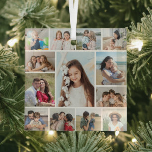 Erstellen Sie Ihre eigene 13-Foto-Collage Ornament Aus Glas