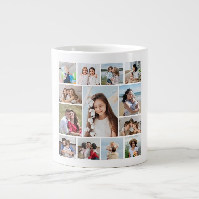 Erstellen Sie Ihre eigene 13 FotoCollage Jumbo-Tasse (Vorderseite)