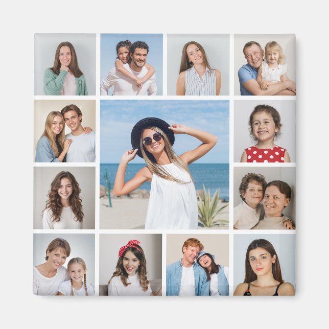 Erstellen Sie Ihre eigene 13 FotoCollage Magnet (Vorne)