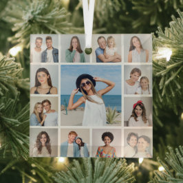 Erstellen Sie Ihre eigene 13 FotoCollage Ornament Aus Glas