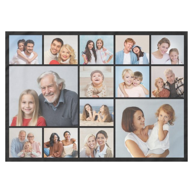 Erstellen Sie Ihre eigene 14 FotoCollage Tischdecke (Vorderseite (Horizontal))