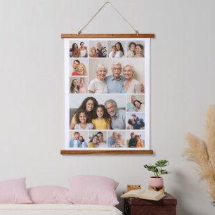 Erstellen Sie Ihre eigene 14 FotoCollage Wandteppich Mit Holzrahmen