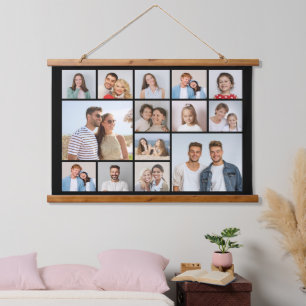 Erstellen Sie Ihre eigene 14 FotoCollage Wandteppich Mit Holzrahmen