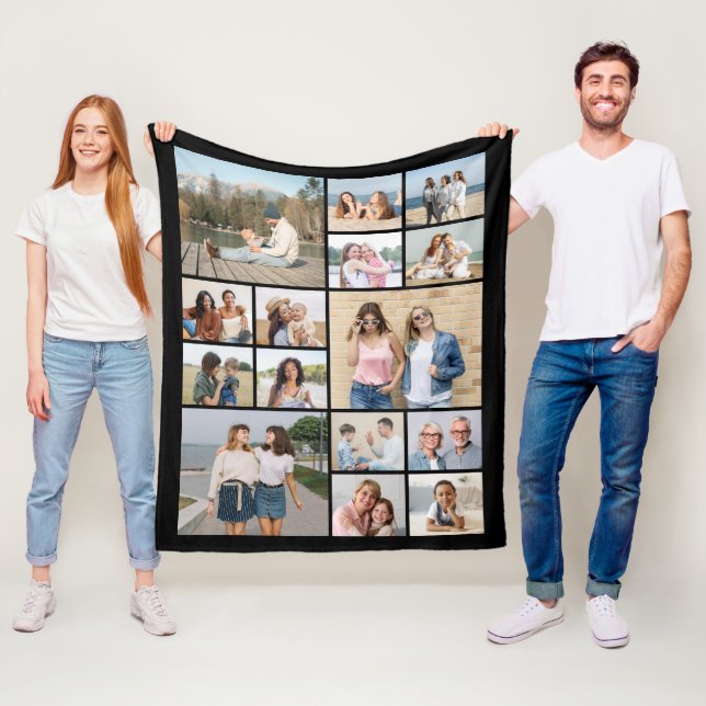 Erstellen Sie Ihre eigene 15 FotoCollage Fleecedecke (Beispiel)