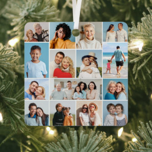 Erstellen Sie Ihre eigene 15 FotoCollage Ornament Aus Metall