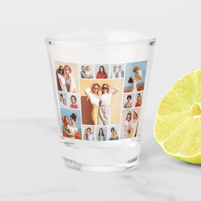 Erstellen Sie Ihre eigene 15 FotoCollage Schnapsglas (Vorderseite)