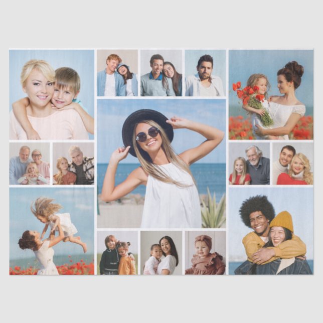 Erstellen Sie Ihre eigene 15 FotoCollage Seidenpapier (Vorderseite)