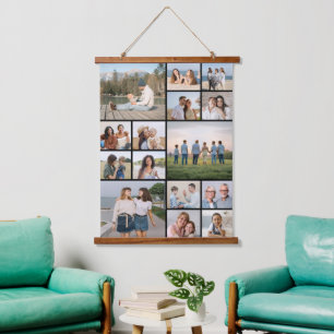 Erstellen Sie Ihre eigene 15 FotoCollage Wandteppich Mit Holzrahmen