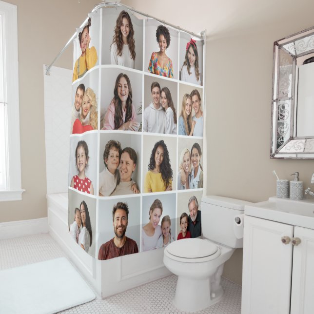 Erstellen Sie Ihre eigene 16 FotoCollage Duschvorhang (Beispiel)