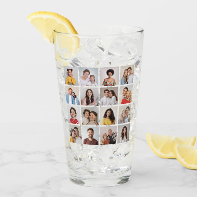 Erstellen Sie Ihre eigene 16 FotoCollage Glas (Vorderseite Ice)