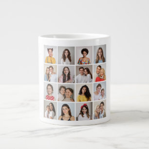 Erstellen Sie Ihre eigene 16 FotoCollage Jumbo-Tasse