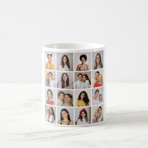 Erstellen Sie Ihre eigene 16 FotoCollage Kaffeetasse