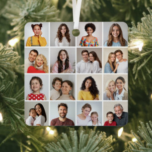 Erstellen Sie Ihre eigene 16 FotoCollage Ornament Aus Metall