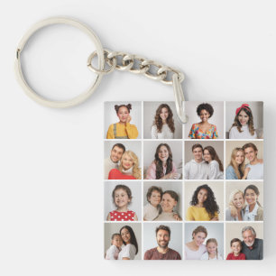 Erstellen Sie Ihre eigene 16 FotoCollage Schlüsselanhänger