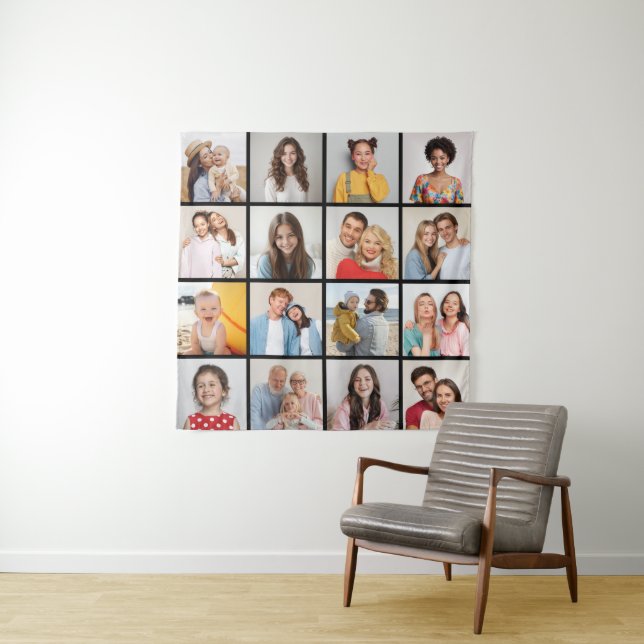Erstellen Sie Ihre eigene 16 FotoCollage Wandteppich (Beispiel)