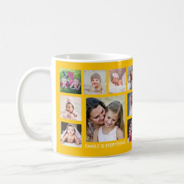 Erstellen Sie Ihre eigene 18-Familie Foto Collage  Kaffeetasse (Links)