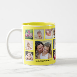 Erstellen Sie Ihre eigene 18-Familie Foto Collage Zweifarbige Tasse