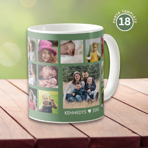 Erstellen Sie Ihre eigene 18-Familienfoto-Collage Kaffeetasse