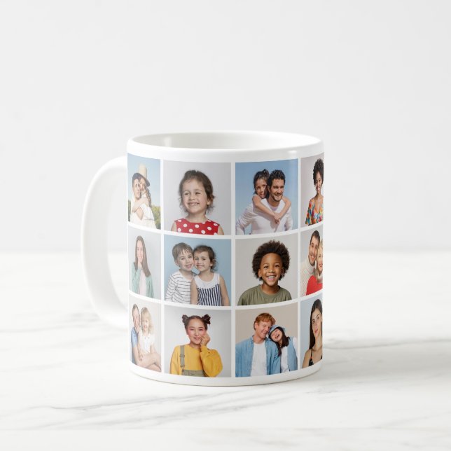 Erstellen Sie Ihre eigene 18 FotoCollage Kaffeetasse (Vorderseite Links)