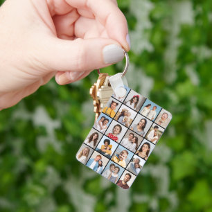 Erstellen Sie Ihre eigene 20-FotoCollage Schlüsselanhänger
