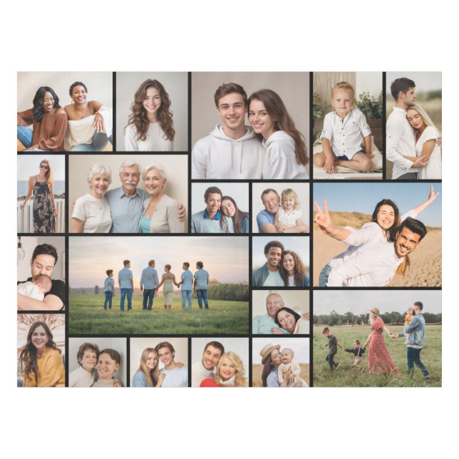 Erstellen Sie Ihre eigene 20-FotoCollage Tischdecke (Vorderseite (Horizontal))