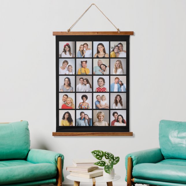 Erstellen Sie Ihre eigene 20-FotoCollage Wandteppich Mit Holzrahmen (Wohnzimmer)