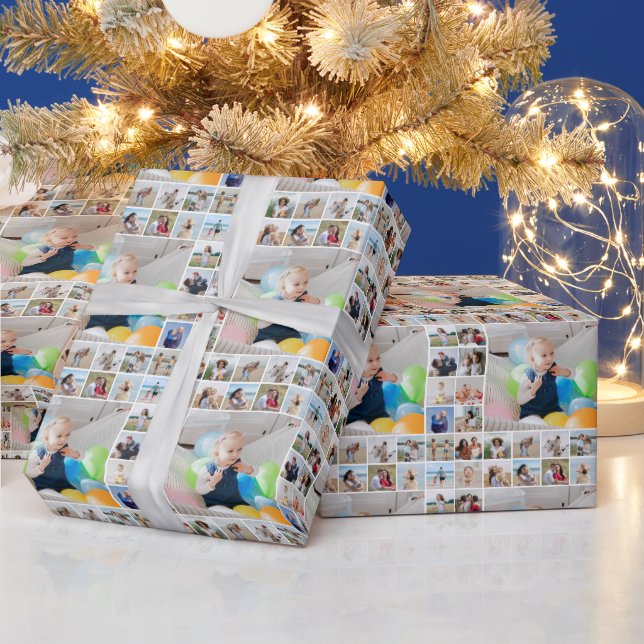 Erstellen Sie Ihre eigene 21 FotoCollage Geschenkpapier (Feiertage)
