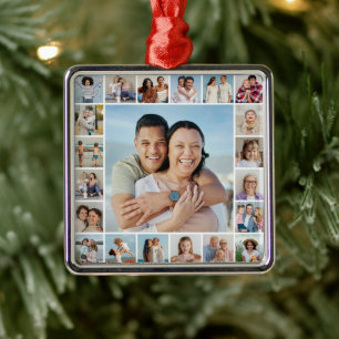Erstellen Sie Ihre eigene 21 FotoCollage Ornament Aus Metall