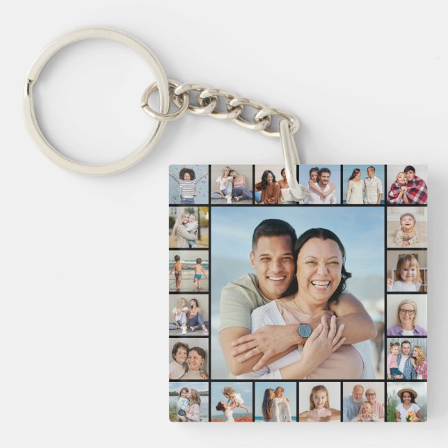 Erstellen Sie Ihre eigene 21 FotoCollage Schlüsselanhänger (Vorderseite)
