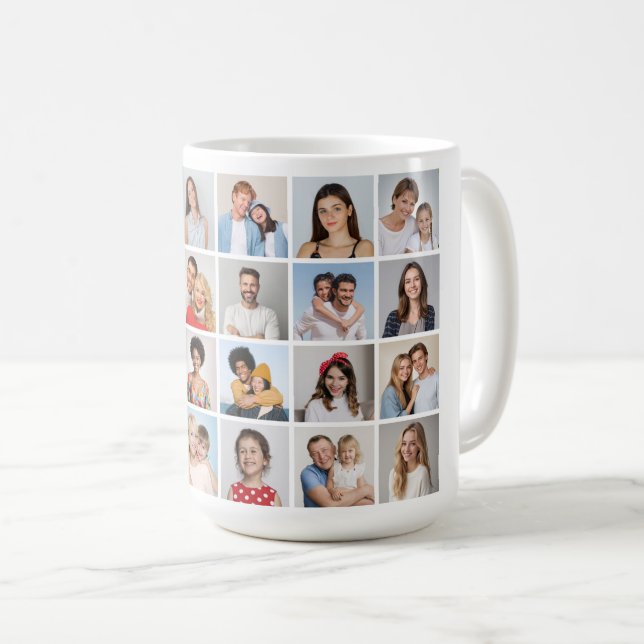 Erstellen Sie Ihre eigene 24 FotoCollage Kaffeetasse (VorderseiteRechts)