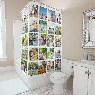Erstellen Sie Ihre eigene 25-Foto Collage bearbeit Duschvorhang