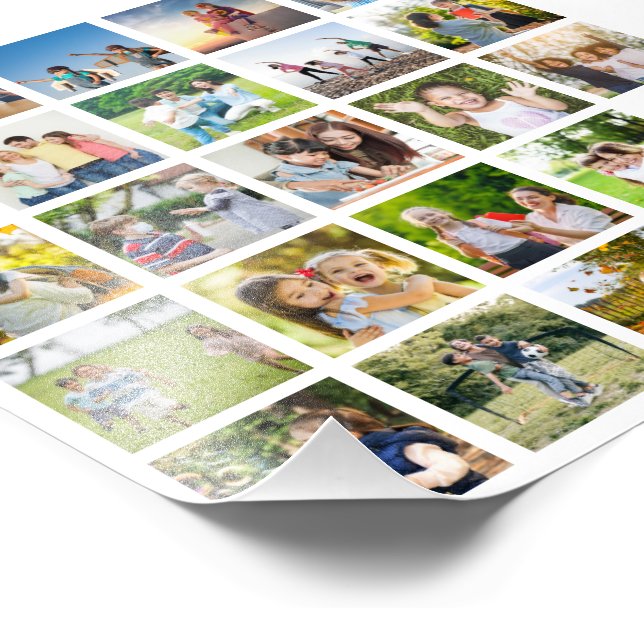 Erstellen Sie Ihre eigene 25-Foto Collage bearbeit Fotodruck (Ecke)