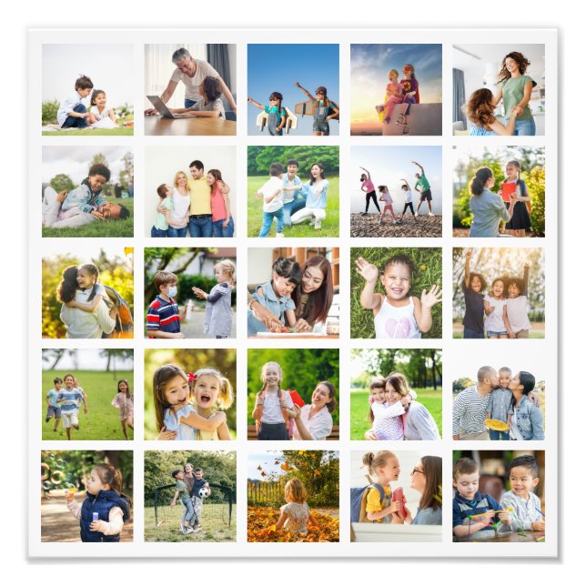 Erstellen Sie Ihre eigene 25-Foto Collage bearbeit Fotodruck (Vorne)