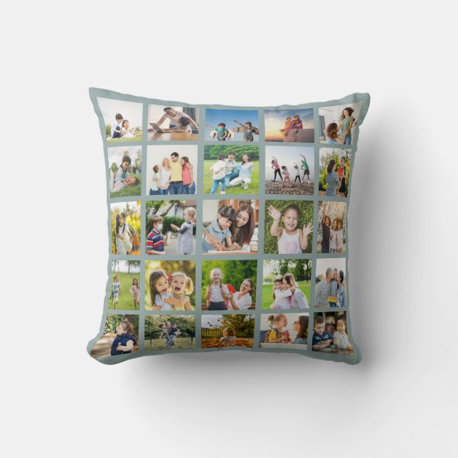Erstellen Sie Ihre eigene 25-Foto Collage bearbeit Kissen (Vorderseite)