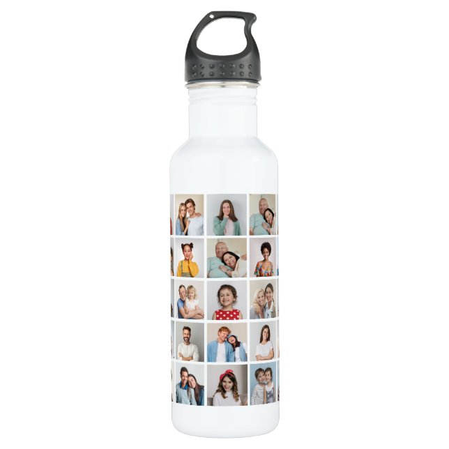 Erstellen Sie Ihre eigene 25-Foto Collage Edelstahlflasche (Vorderseite)